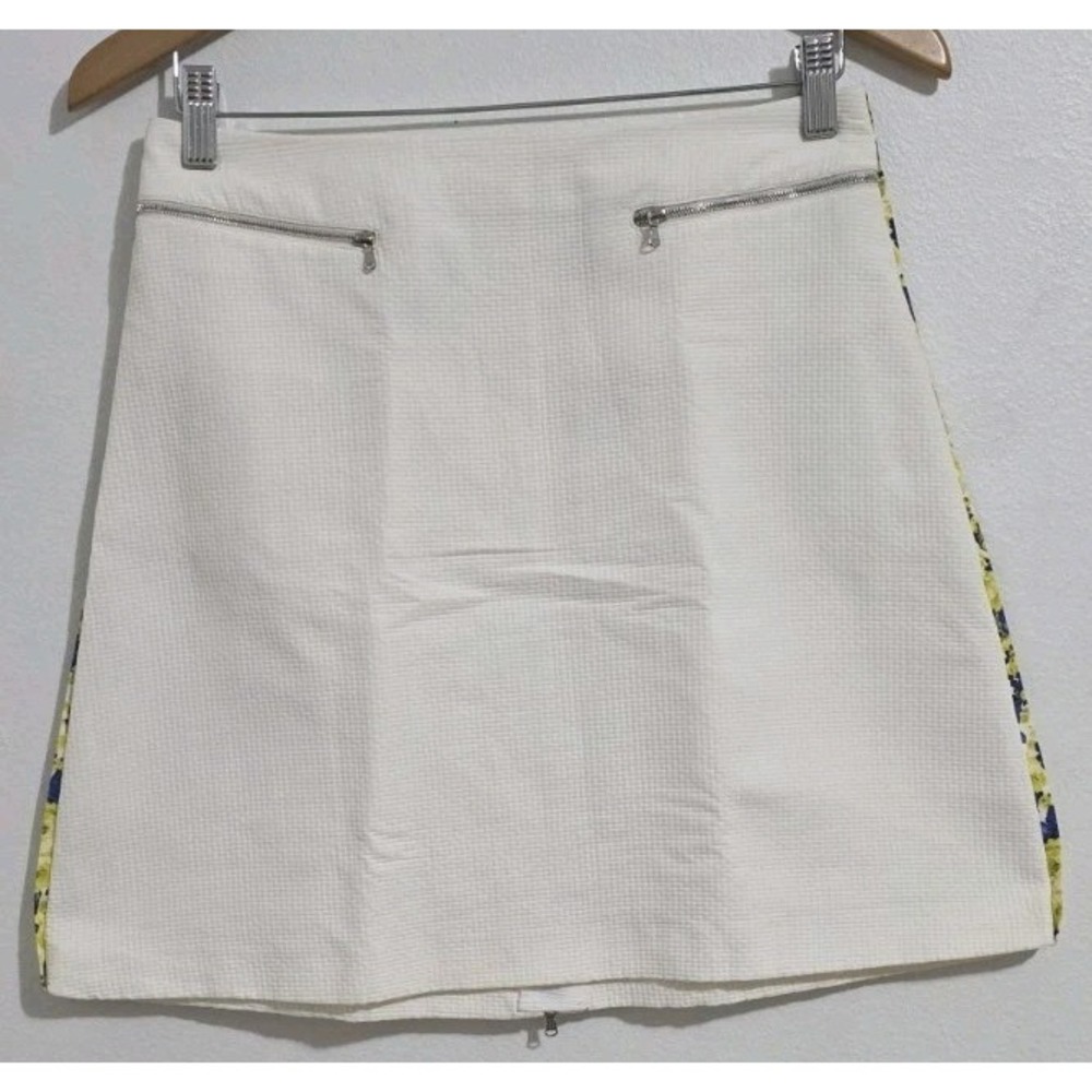 SPORTMAX CODE Ivory‎ Zip Floral Edge Italy Made A Line Womens Sz 8 Cottage New